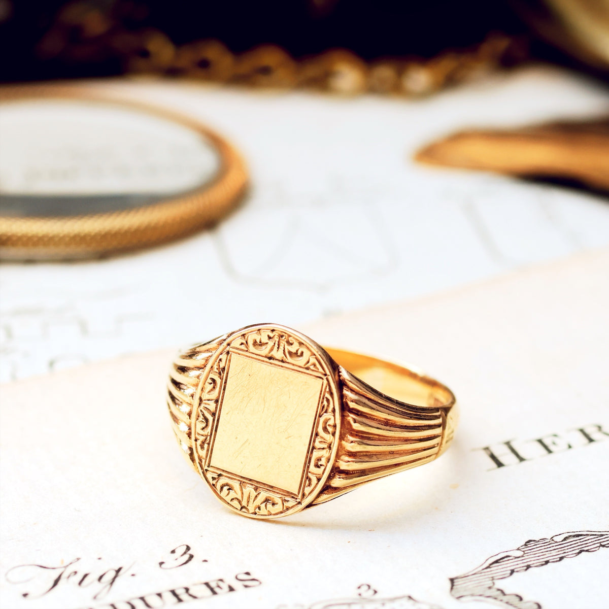 Vintage Date 1953 9ct Gold Signet Ring