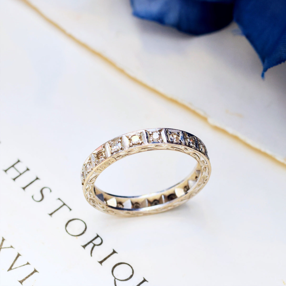 Vintage Size 'N' Diamond Full Eternity Ring