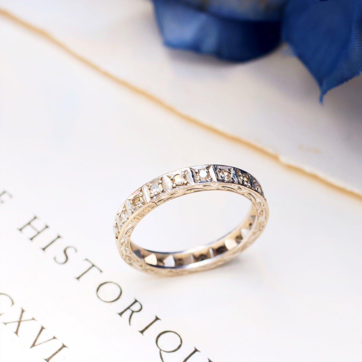 Vintage Size 'N' Diamond Full Eternity Ring