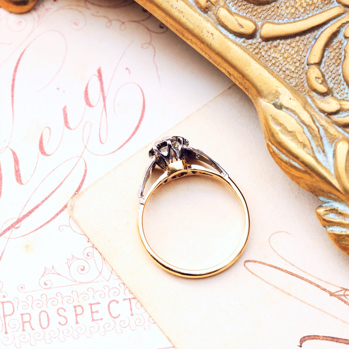 Vintage Art Deco Diamond Solitaire Engagement Ring