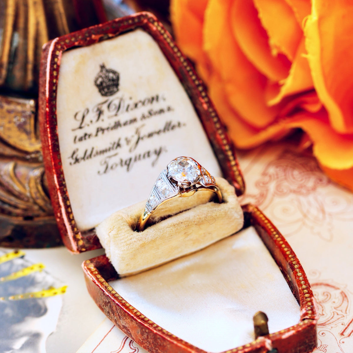 Vintage Art Deco Diamond Solitaire Engagement Ring