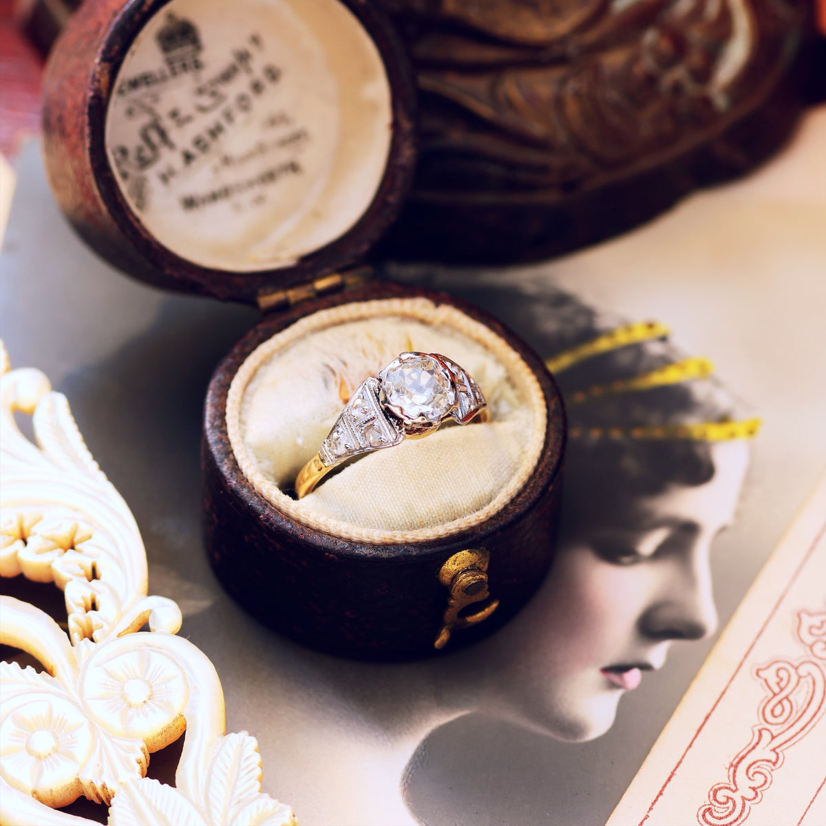 Vintage Art Deco Diamond Solitaire Engagement Ring