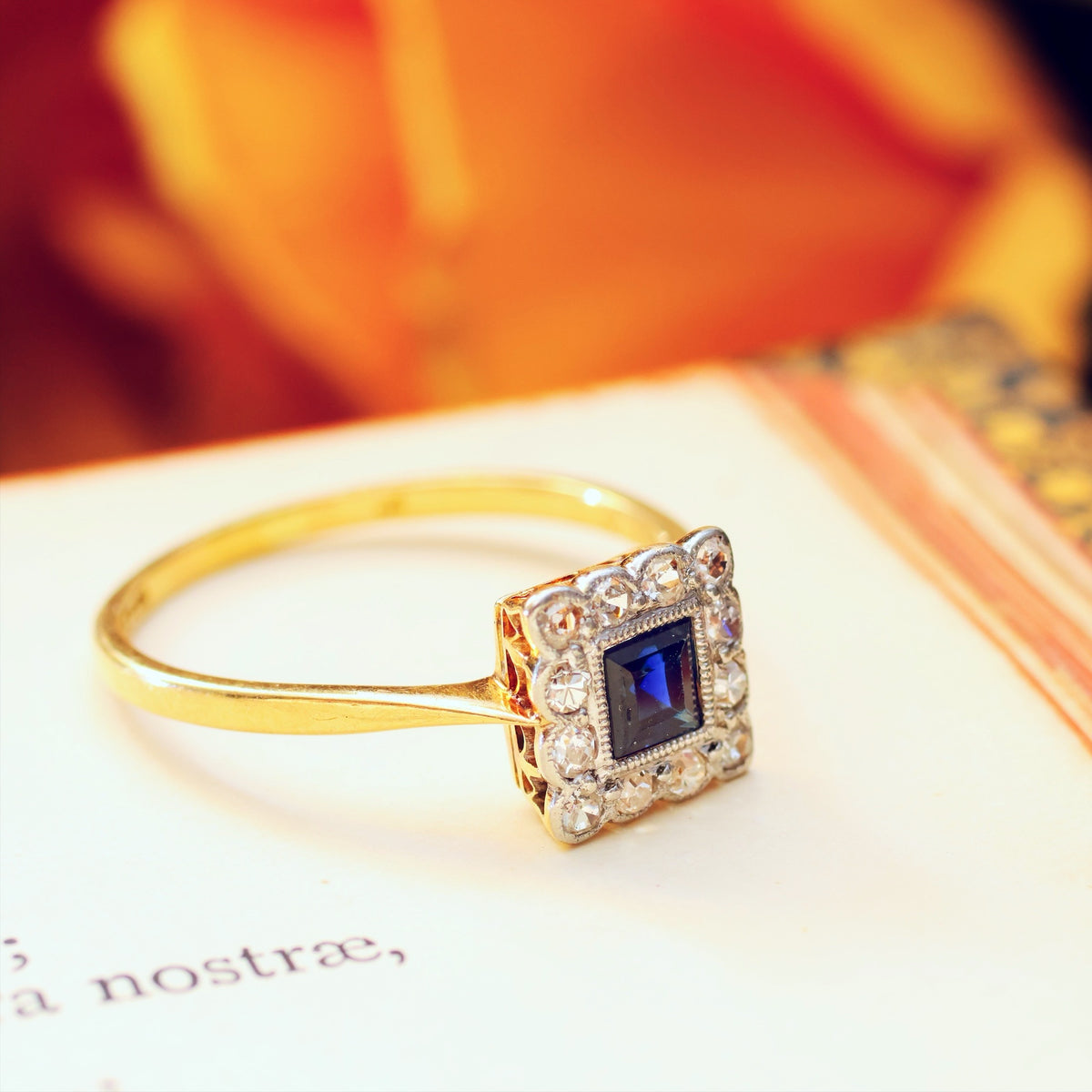 Vintage Perfection Sapphire & Diamond Engagement Ring