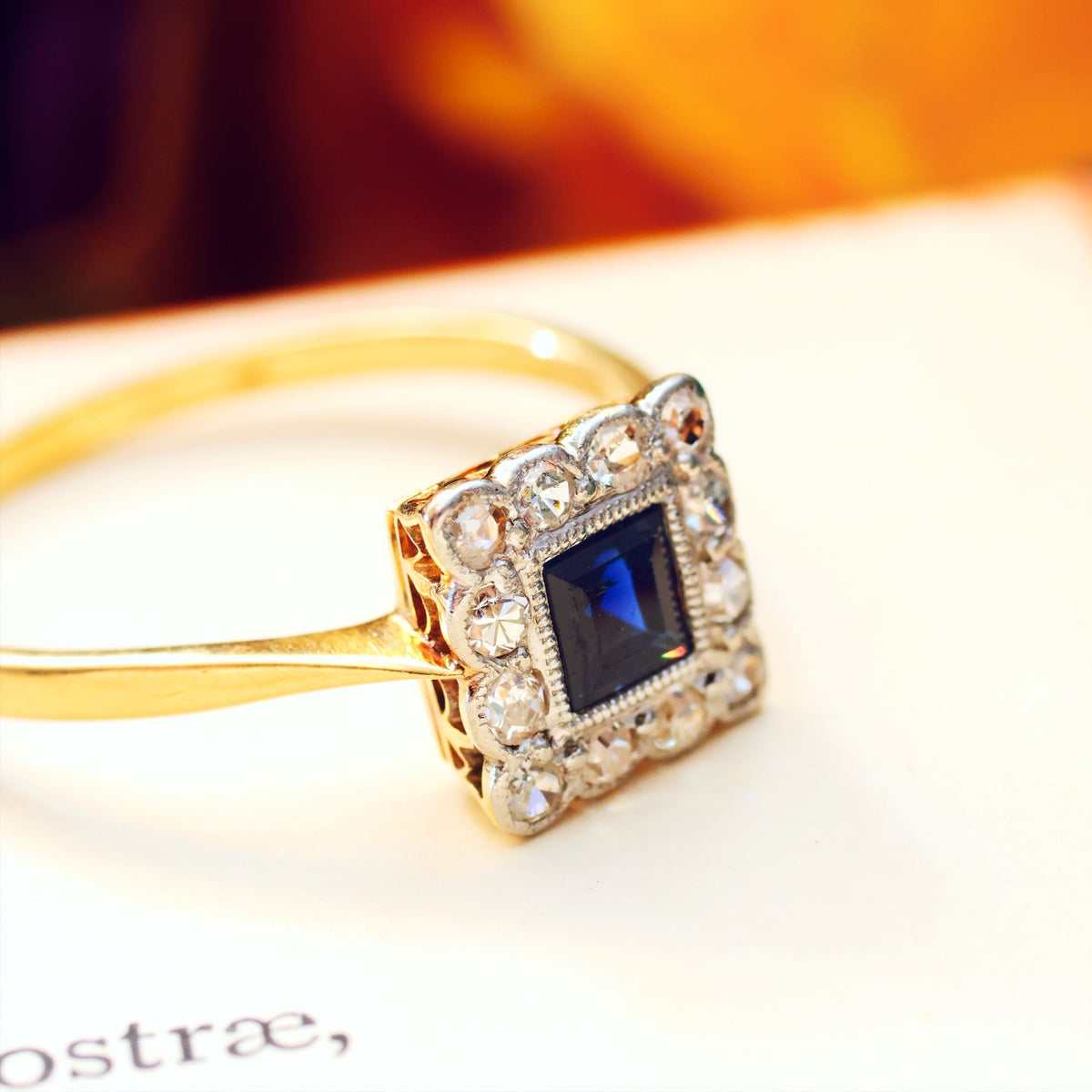 Vintage Perfection Sapphire & Diamond Engagement Ring