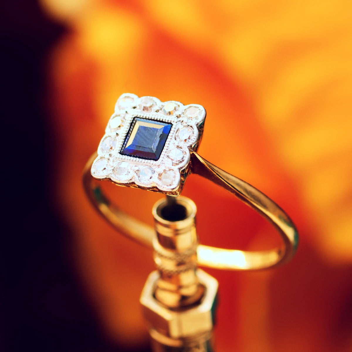 Vintage Perfection Sapphire & Diamond Engagement Ring