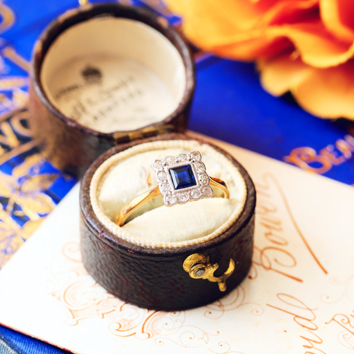Vintage Perfection Sapphire & Diamond Engagement Ring