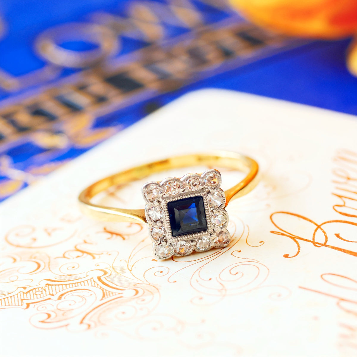 Vintage Perfection Sapphire & Diamond Engagement Ring