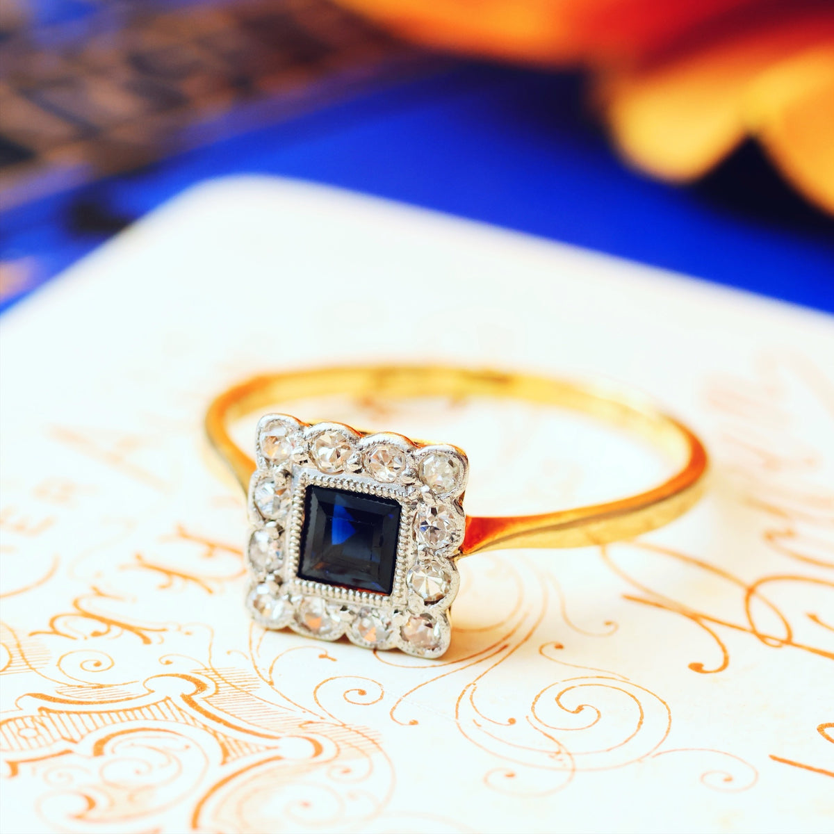 Vintage Perfection Sapphire & Diamond Engagement Ring