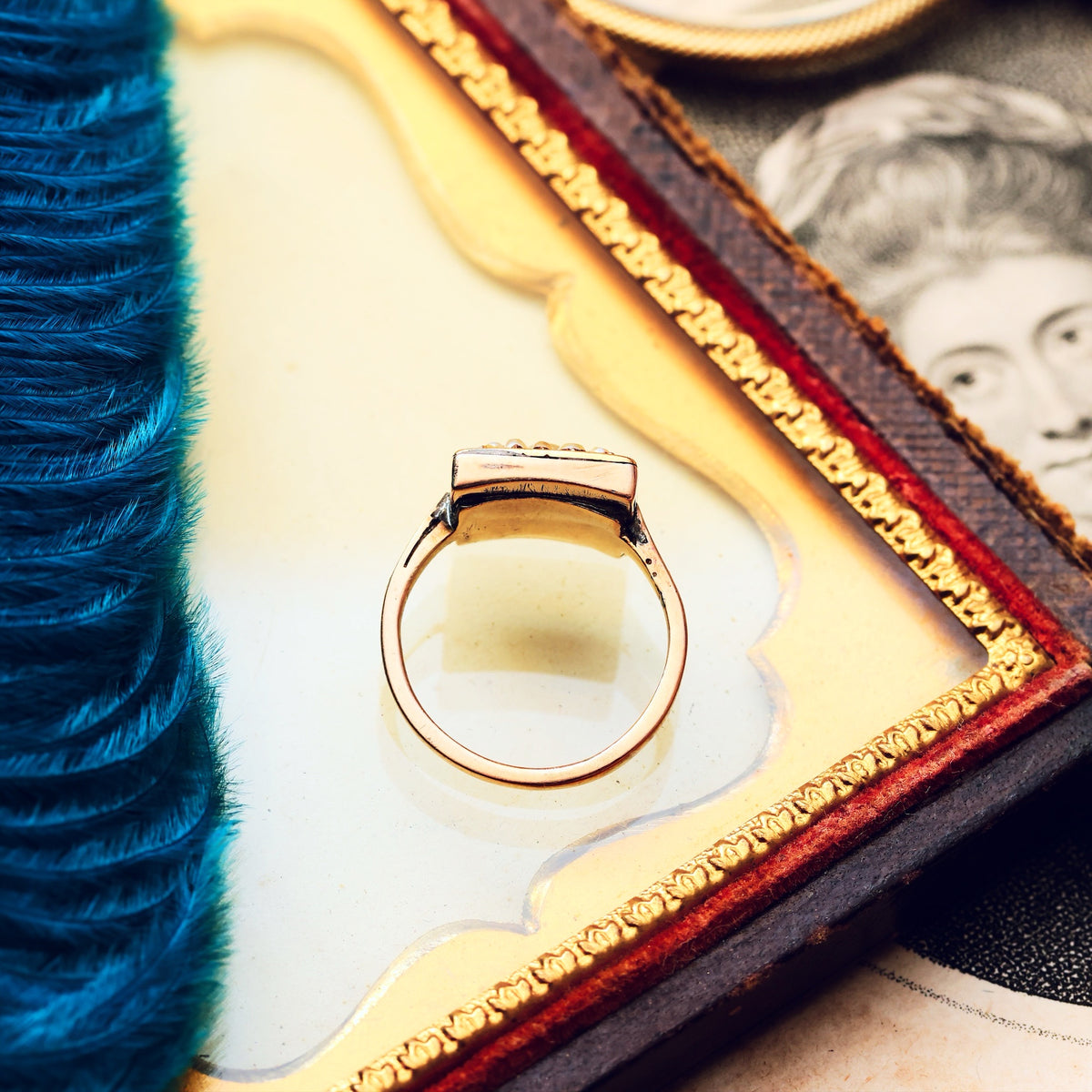 Georgian Wild Pearl & Enamel Ring