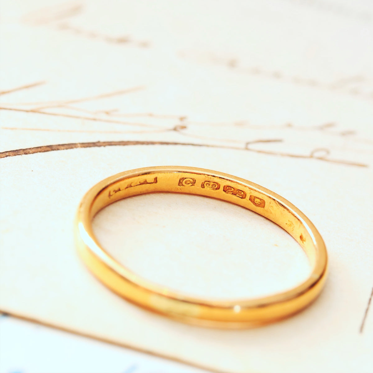 Vintage Date 1938 22ct Gold Wedding Band
