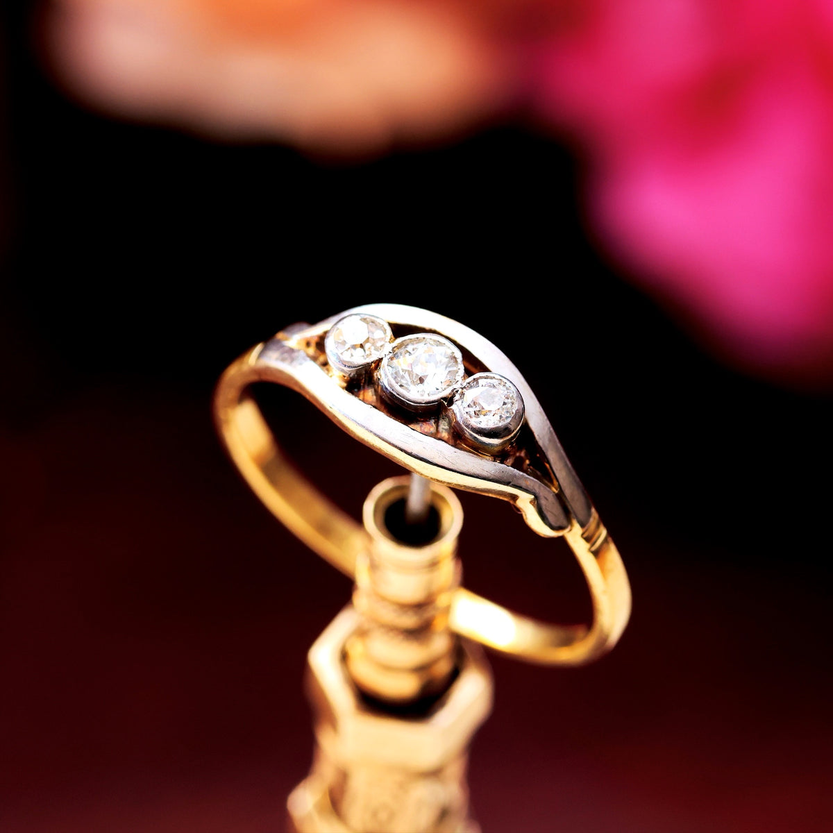 Vintage Diamond Trilogy Crossover Engagement Ring