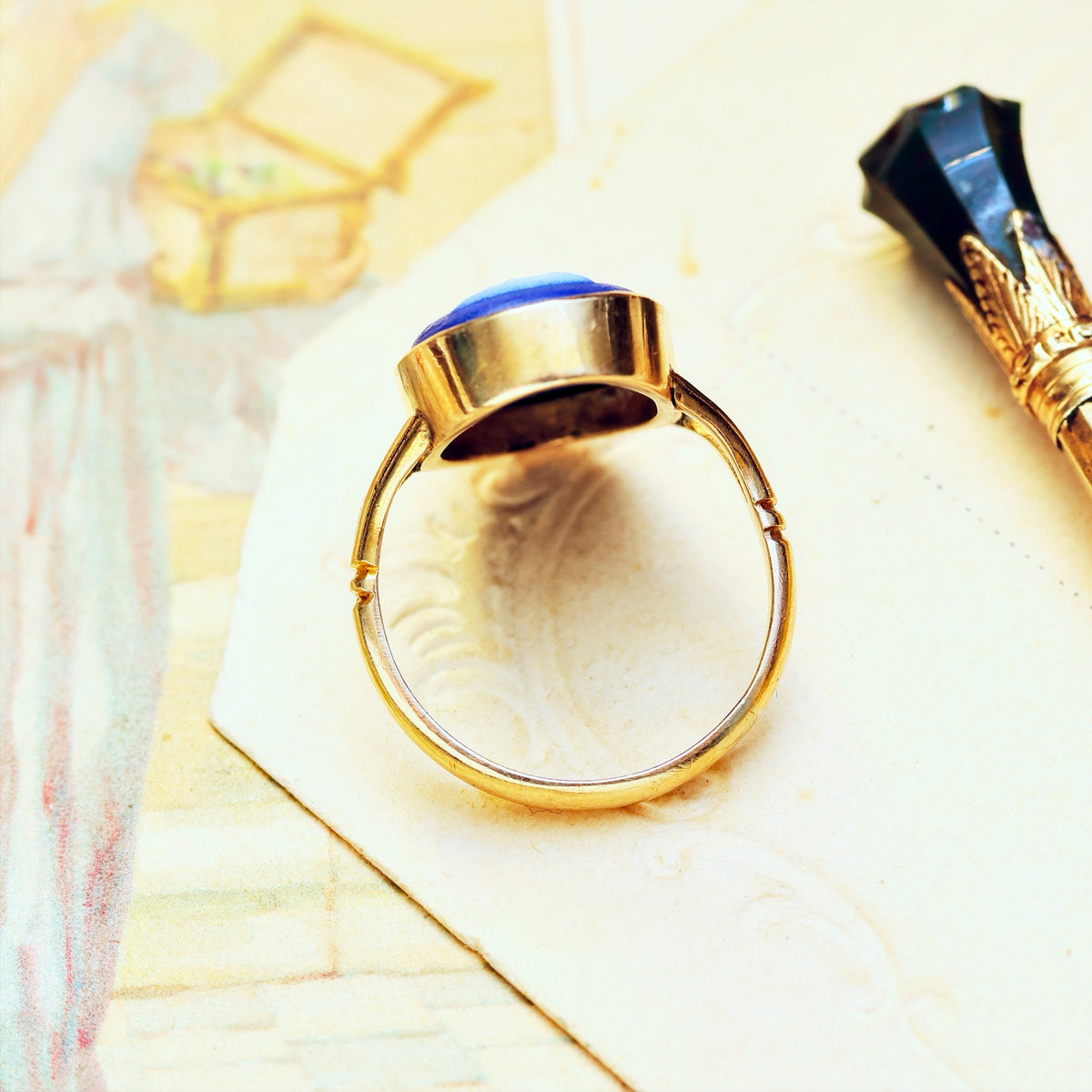 Vintage Neoclassical Wedgewood Goddess Ring