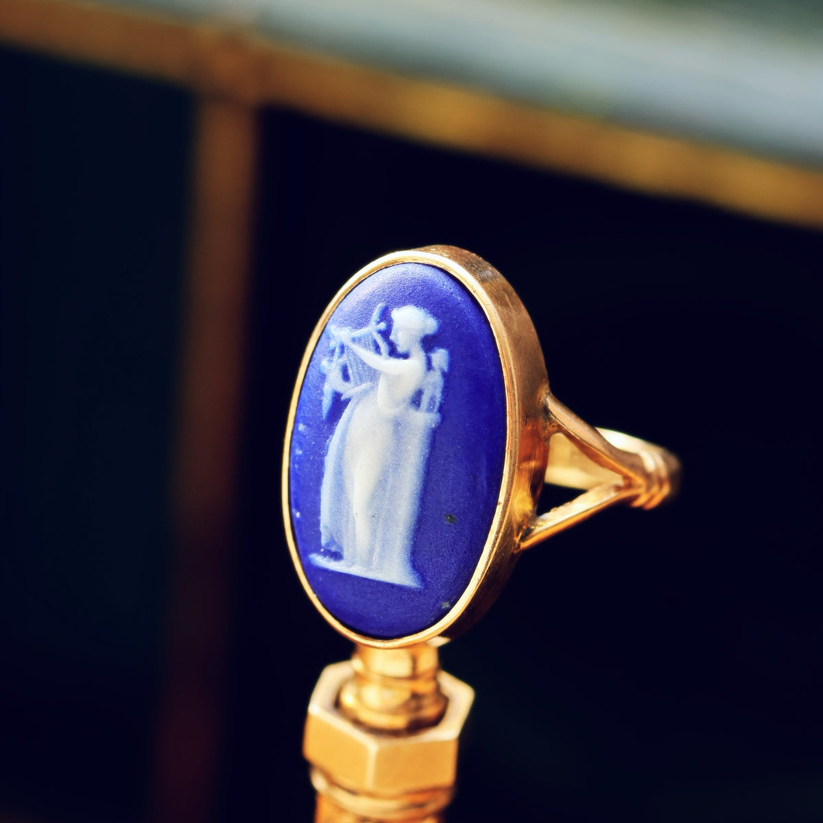 Vintage Neoclassical Wedgewood Goddess Ring
