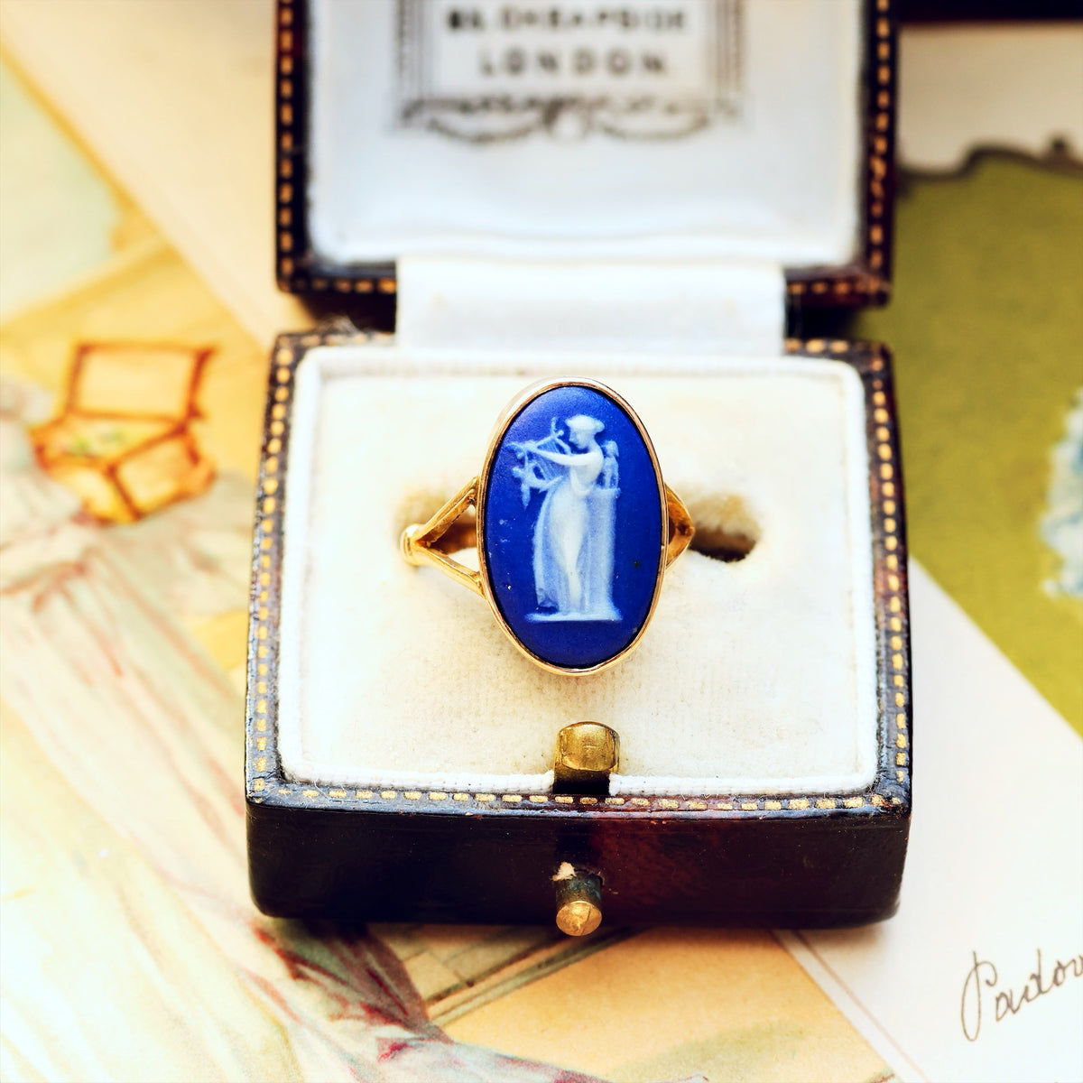 Vintage Neoclassical Wedgewood Goddess Ring