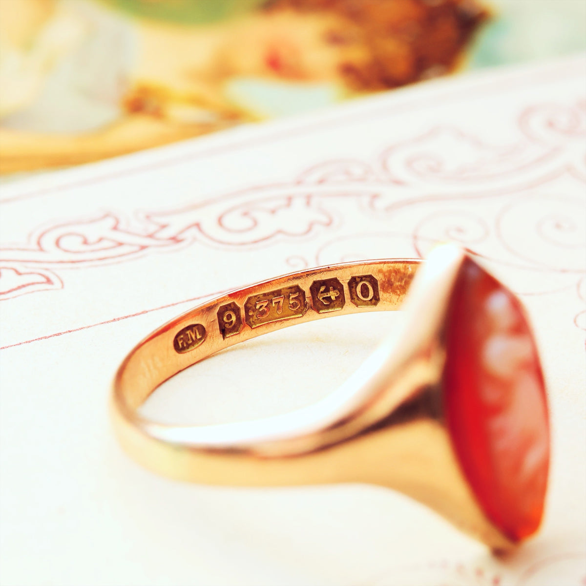 Antique Date 1913 Goddess Cameo Ring