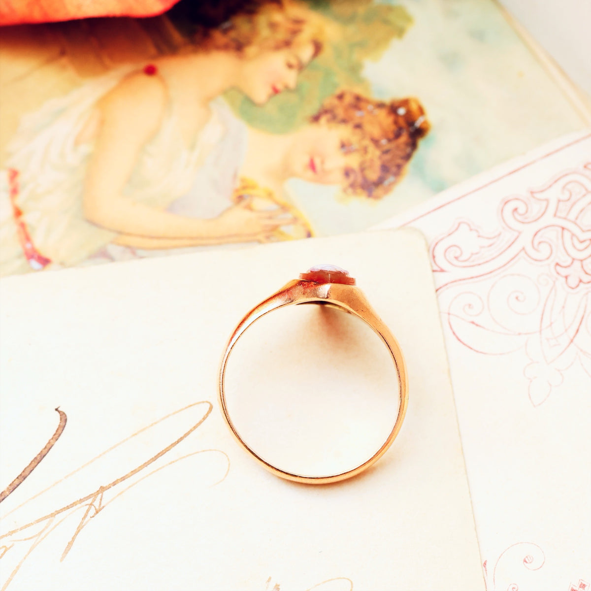 Antique Date 1913 Goddess Cameo Ring