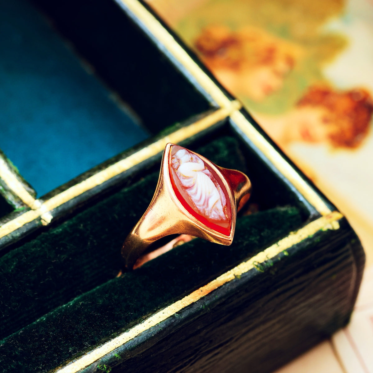 Antique Date 1913 Goddess Cameo Ring