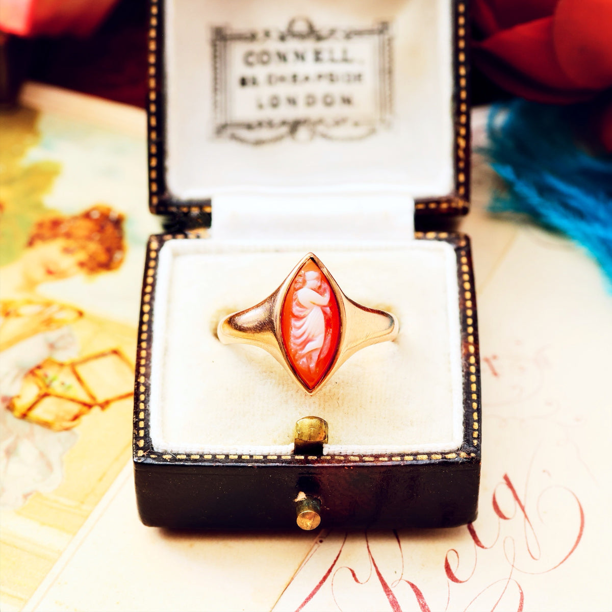Antique Date 1913 Goddess Cameo Ring