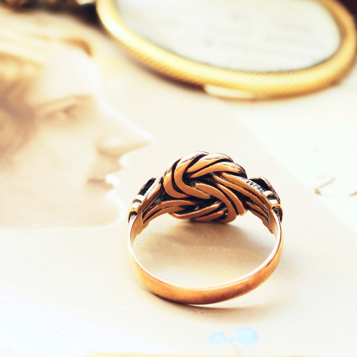 Romantic Date 1929 Turquoise Lover's Knot Ring