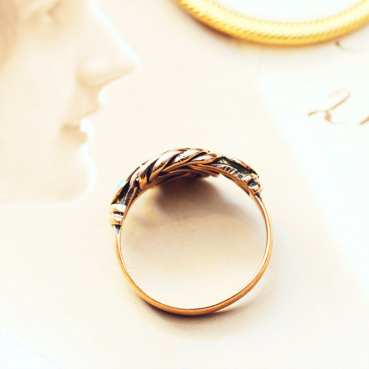 Romantic Date 1929 Turquoise Lover's Knot Ring