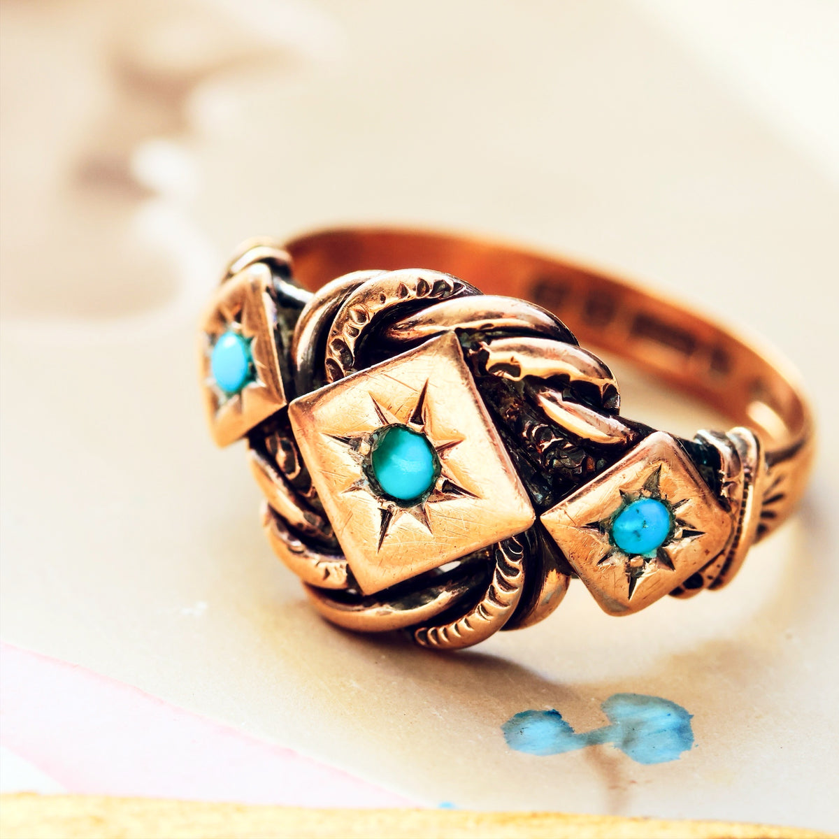 Date 1929 Turquoise Lover's Knot Ring