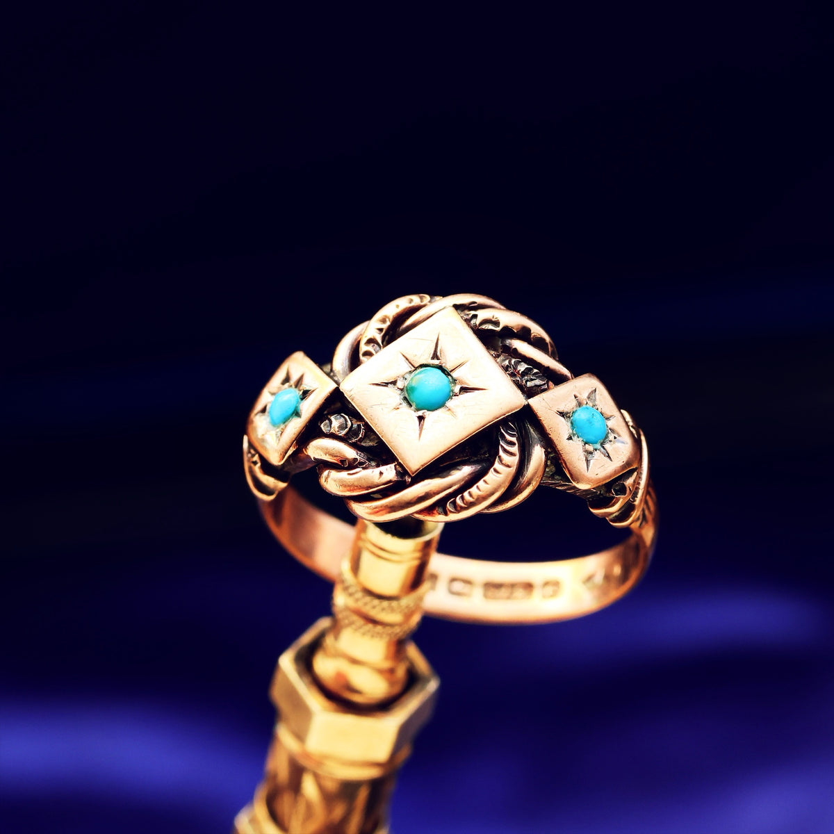 Romantic Date 1929 Turquoise Lover's Knot Ring