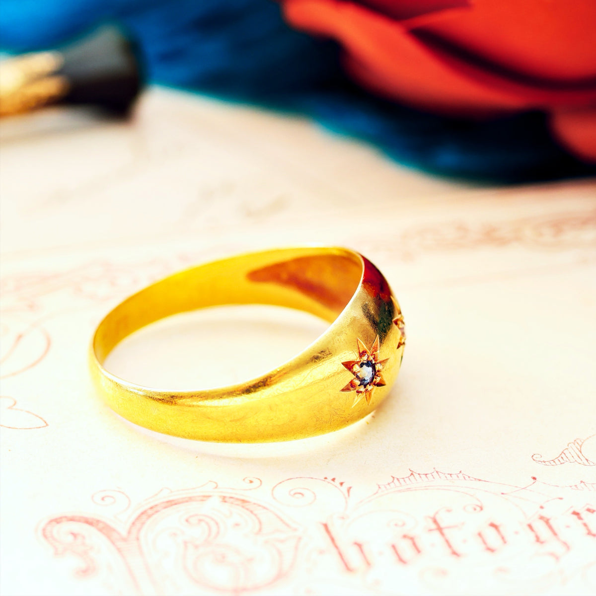 Date 1908 Sapphire & Diamond Gypsy Band Ring