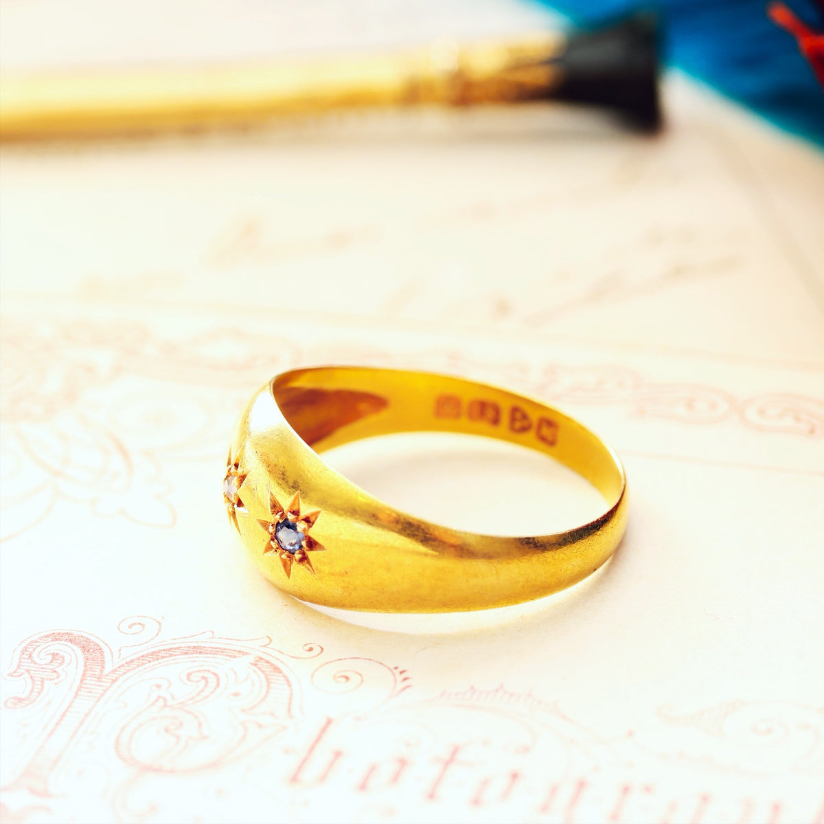 Date 1908 Sapphire & Diamond Gypsy Band Ring