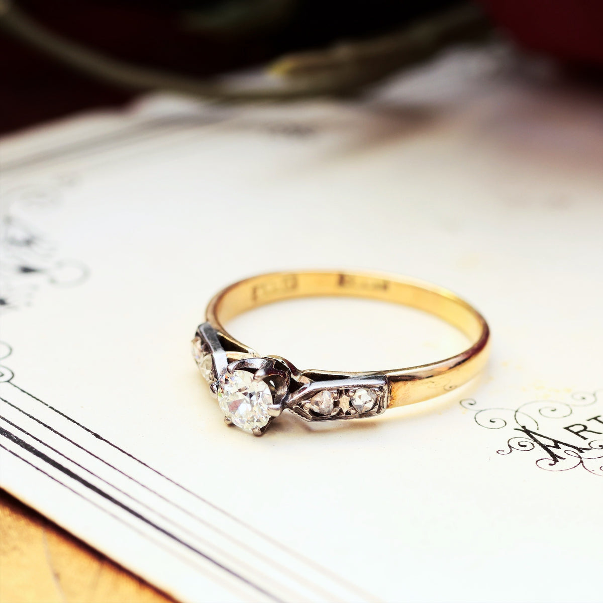 Sparkly!! Vintage Diamond Solitaire Engagement Ring