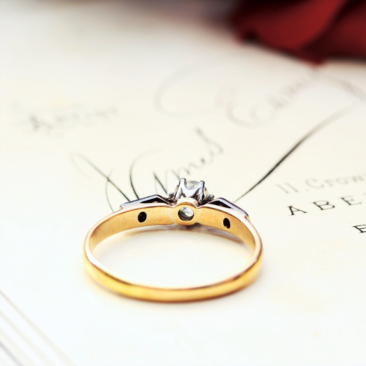 Sparkly!! Vintage Diamond Solitaire Engagement Ring