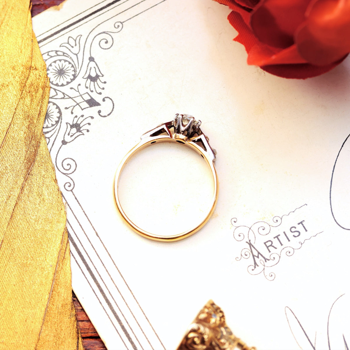 Sparkly!! Vintage Diamond Solitaire Engagement Ring