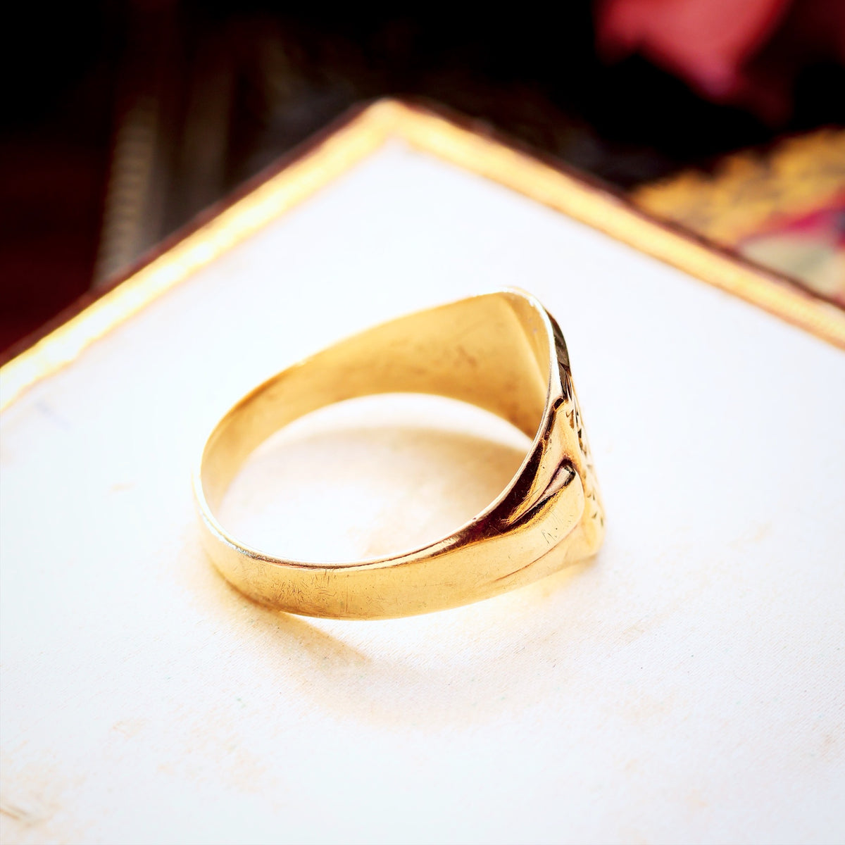 Vintage Star-set Diamond Signet Ring