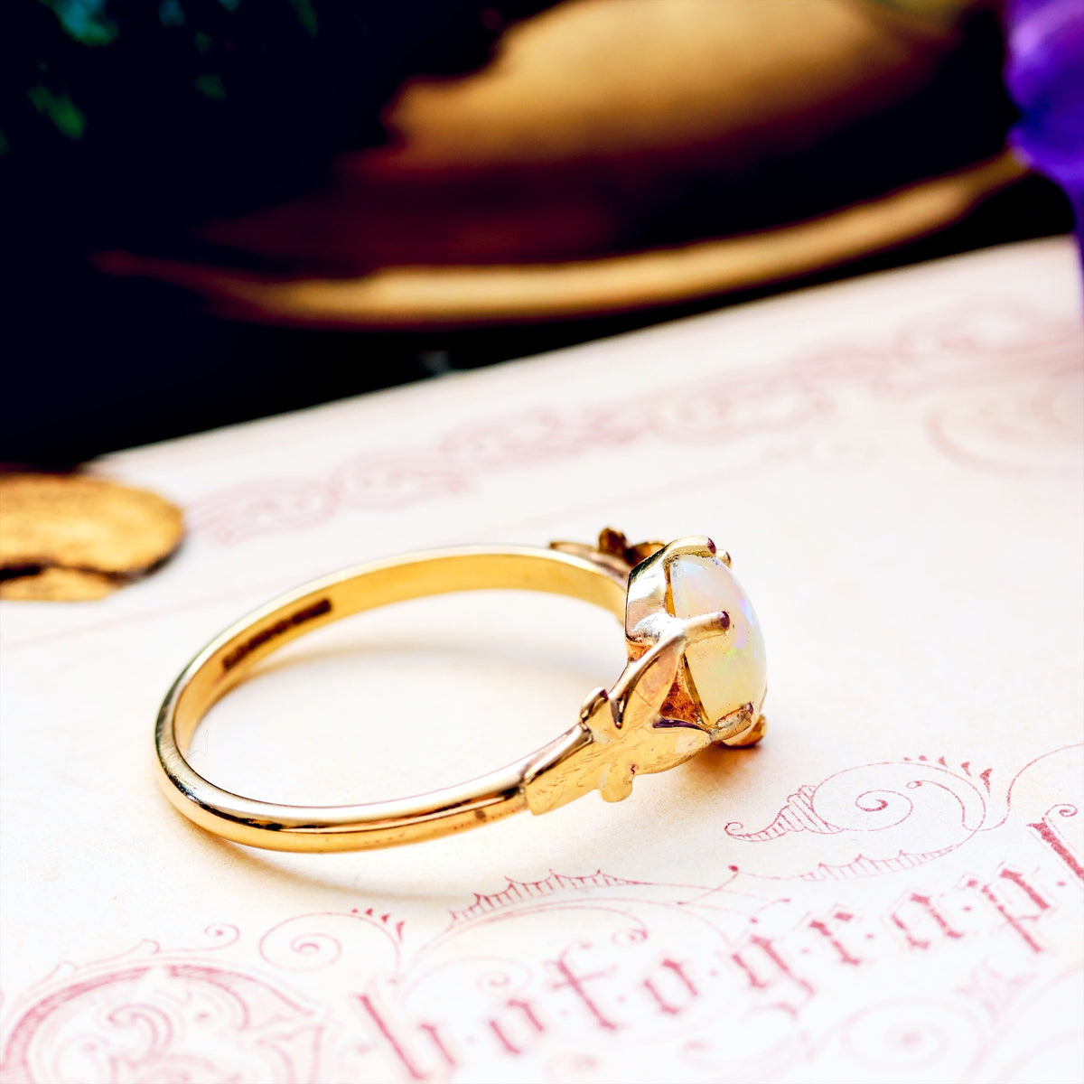 Vintage Date 1979 Crystal Opal Dress Ring