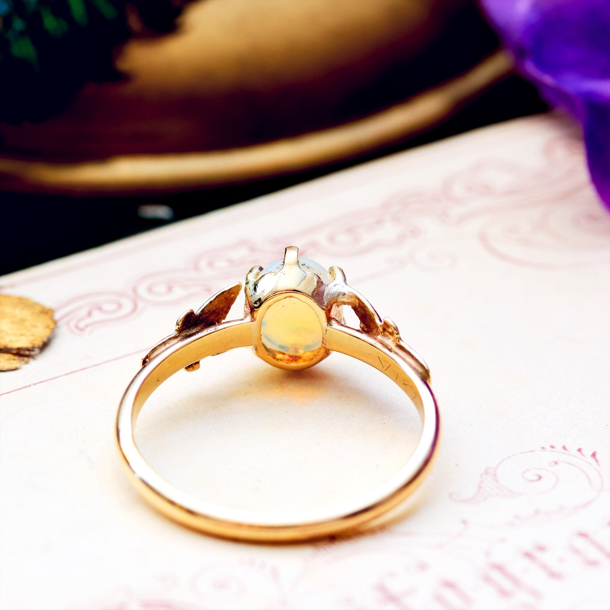 Vintage Date 1979 Crystal Opal Dress Ring