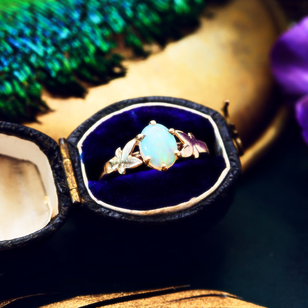 Vintage Date 1979 Crystal Opal Dress Ring