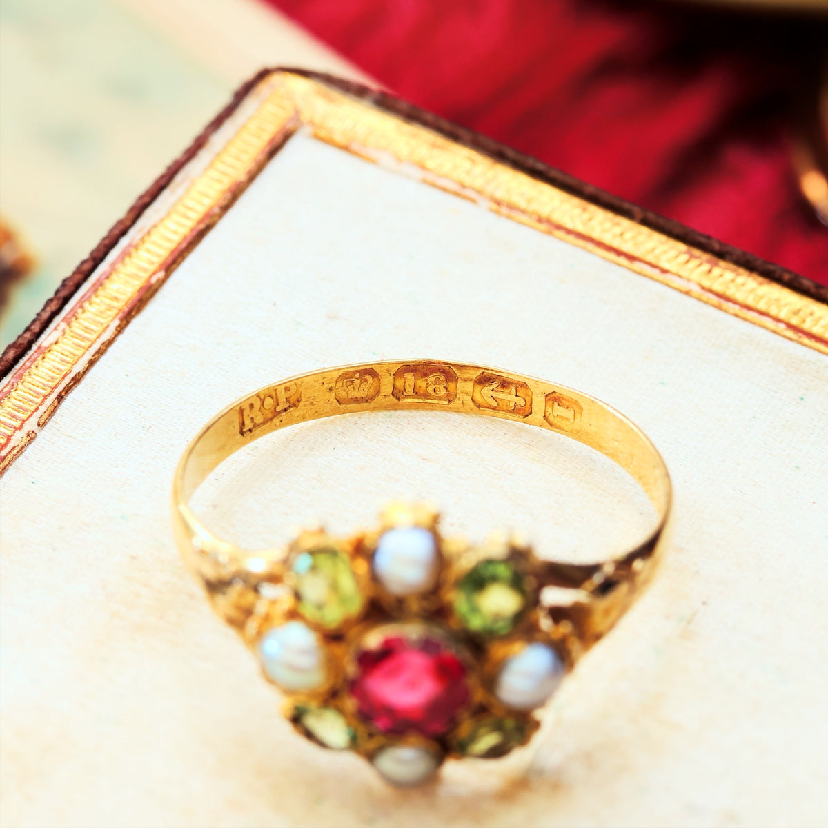 Blessed Date 1857 Pink Tourmaline & Seed Pearl Ring