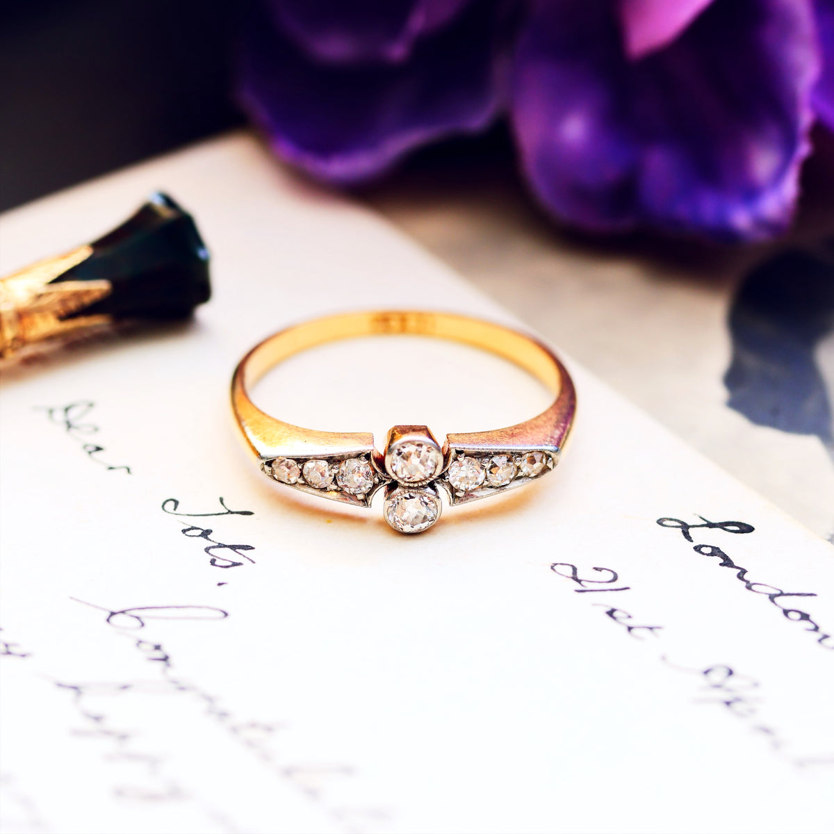 Adorable Antique Edwardian Diamond Dress Ring