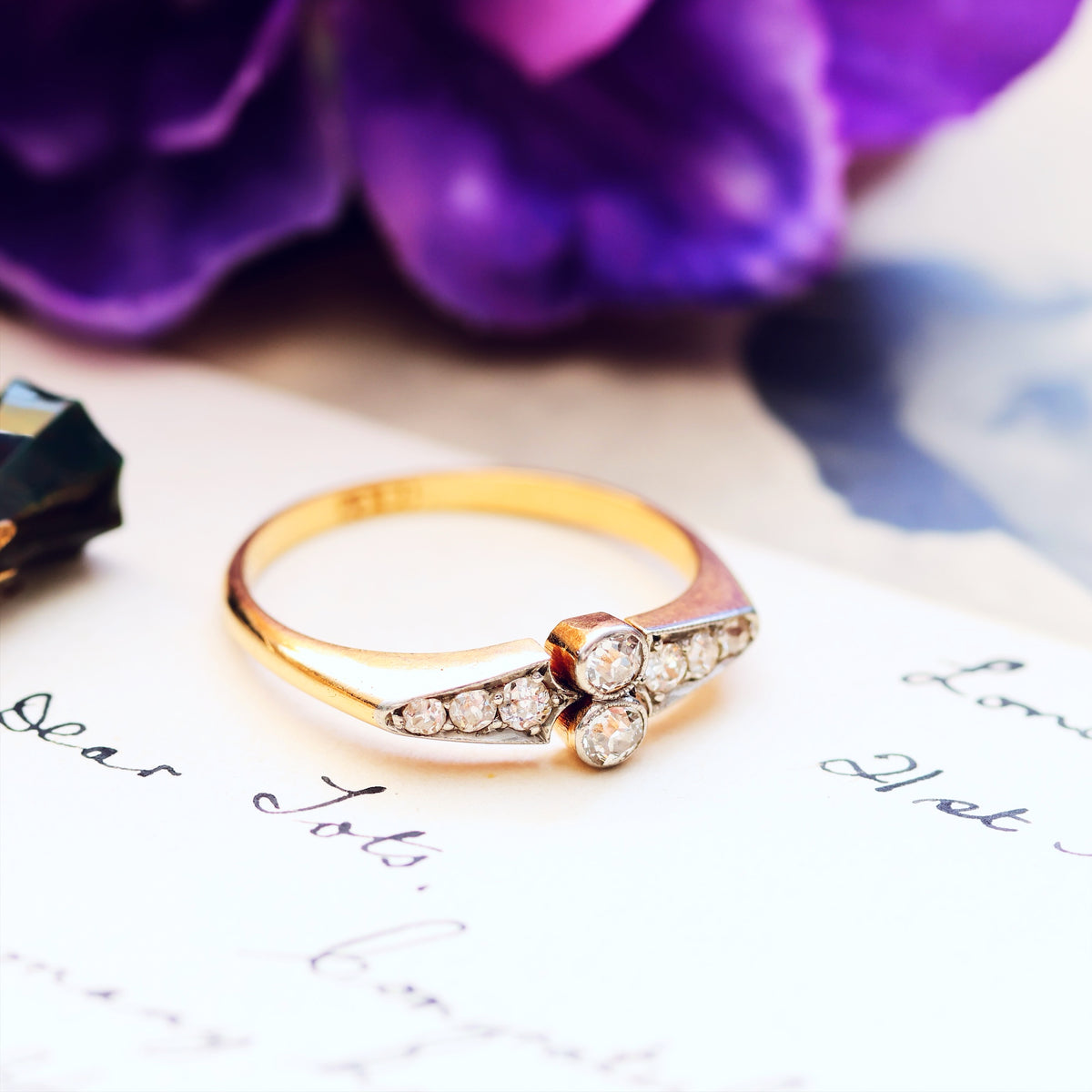 Adorable Antique Edwardian Diamond Dress Ring