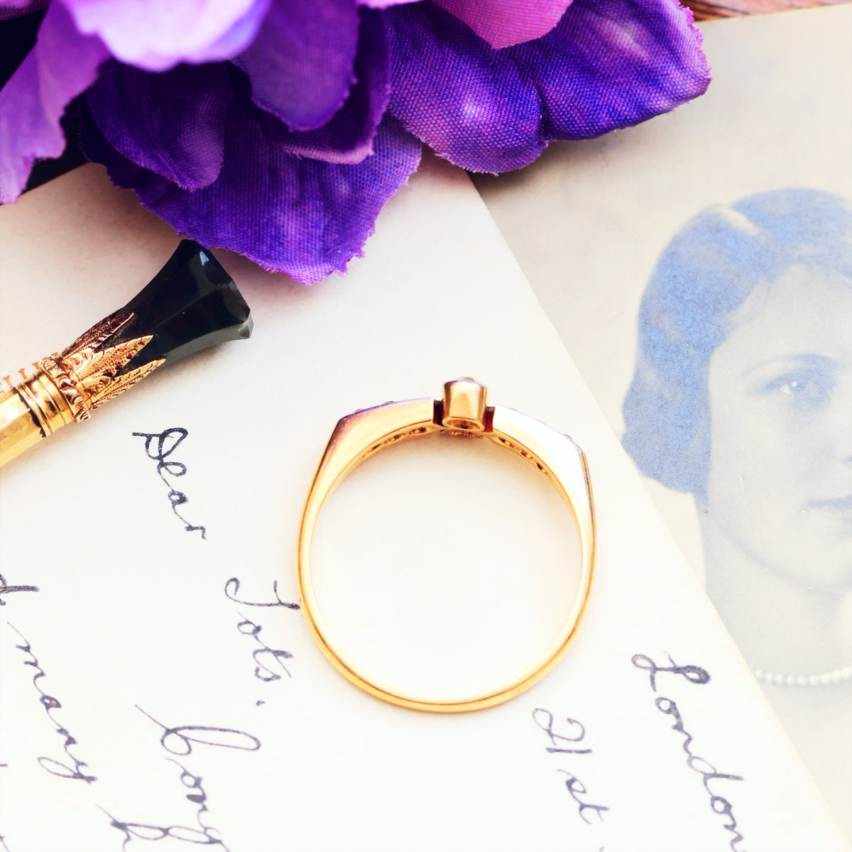 Adorable Antique Edwardian Diamond Dress Ring