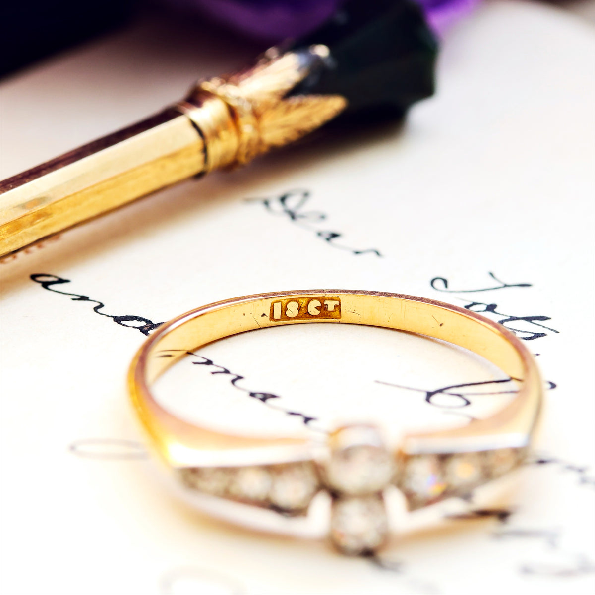 Adorable Antique Edwardian Diamond Dress Ring