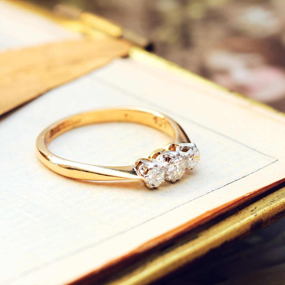 Darling Antique Diamond Trilogy Engagement Ring