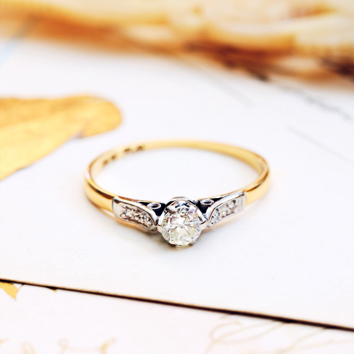 Vintage 18ct Gold Diamond Solitaire Ring