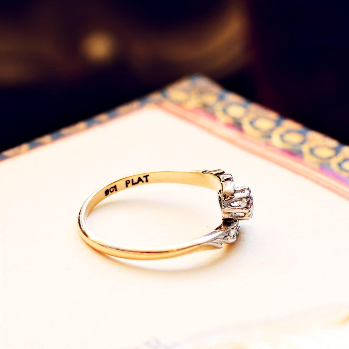 A Petite Vintage Diamond Crossover Engagement Ring