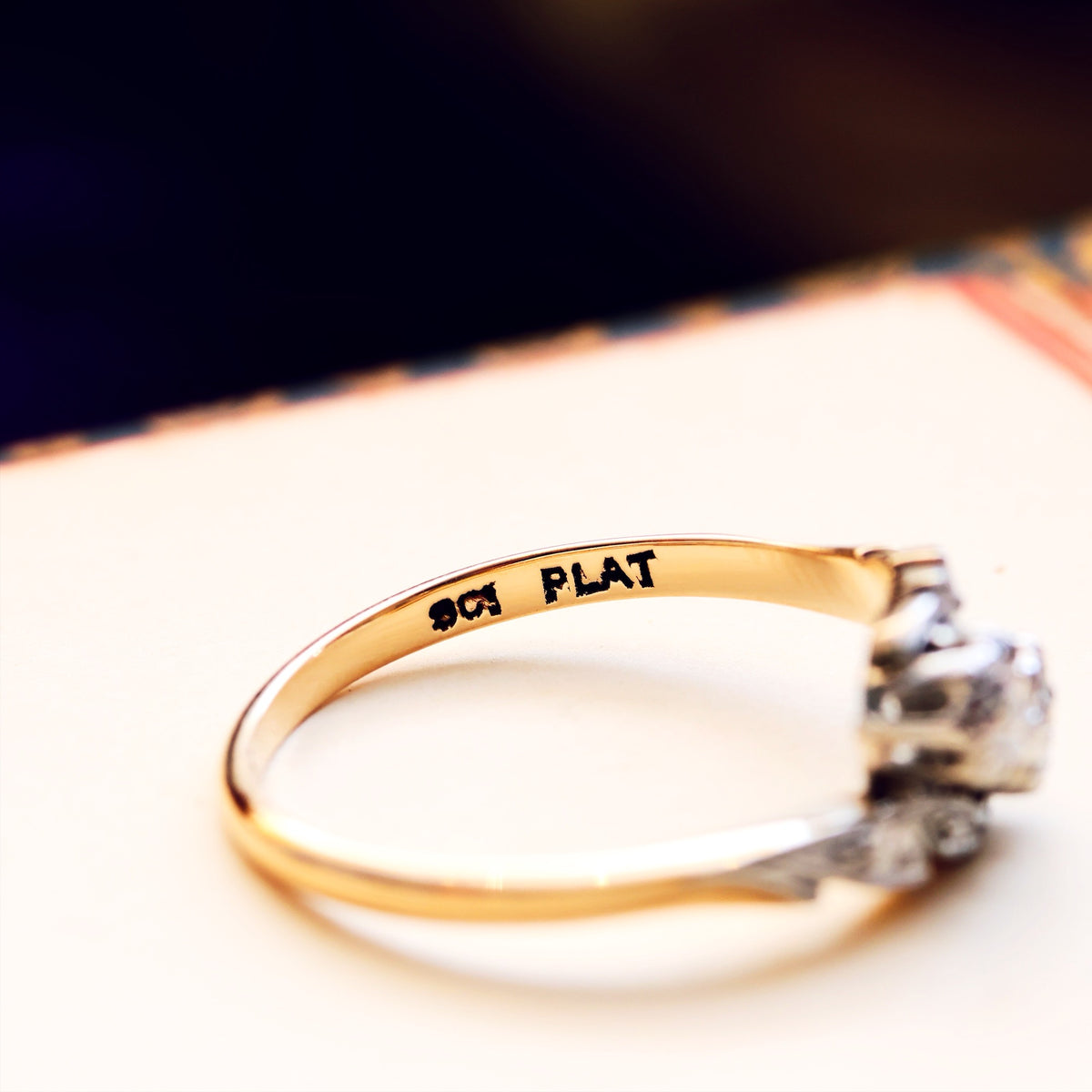 A Petite Vintage Diamond Crossover Engagement Ring