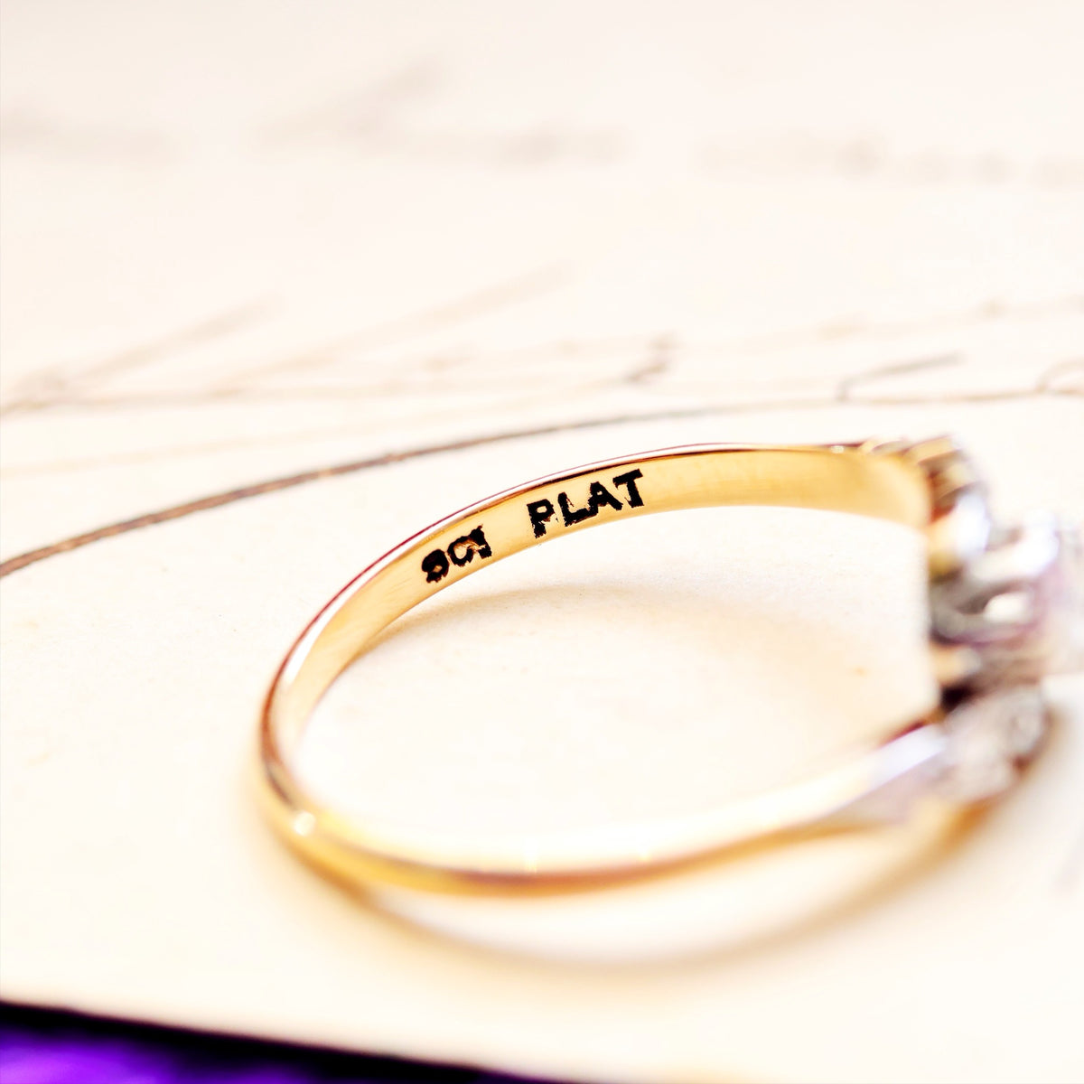 A Petite Vintage Diamond Crossover Engagement Ring