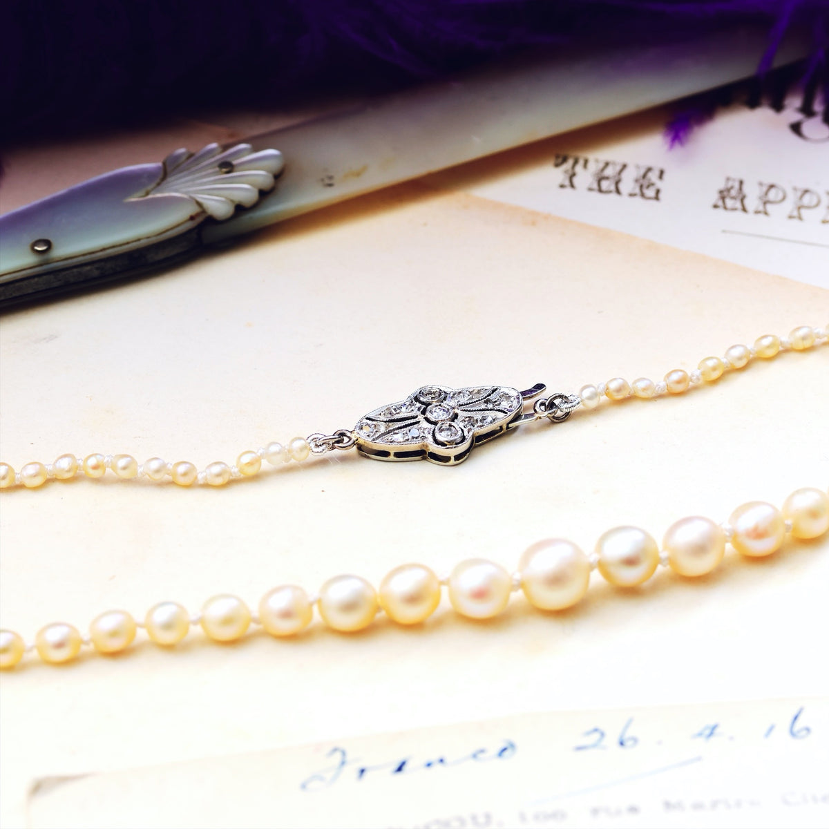 Certificated Antique Natural Saltwater Pearl Necklace