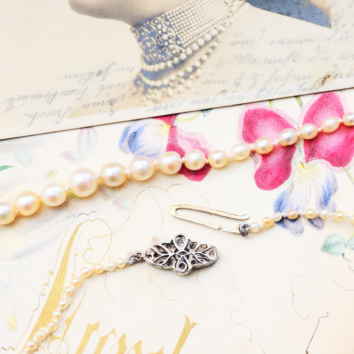 Certificated Antique Natural Saltwater Pearl Necklace