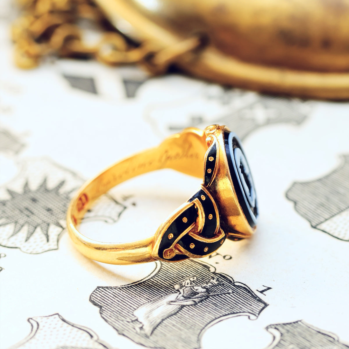 Date 1862 Mourning Ring for Caroline Giesler