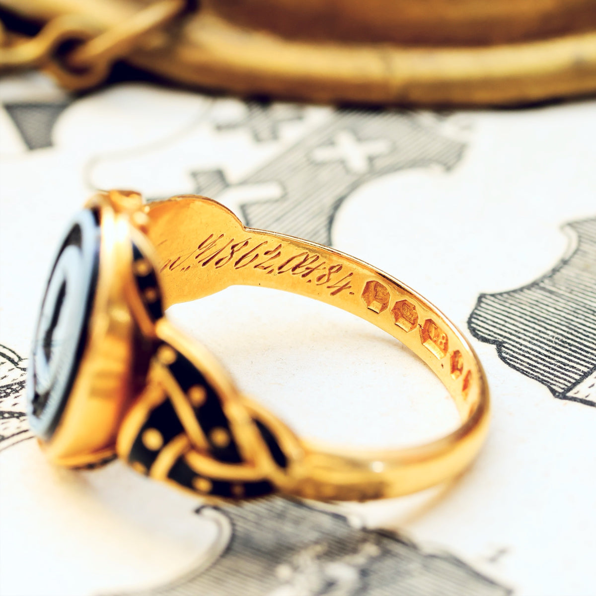 Date 1862 Mourning Ring for Caroline Giesler