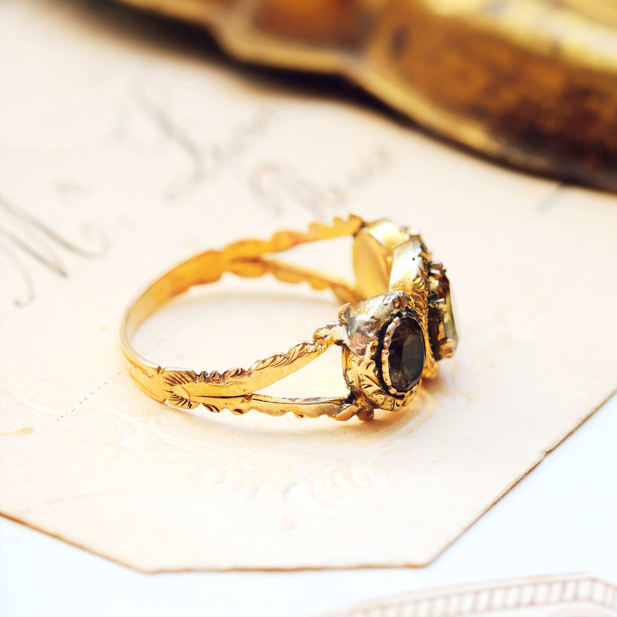 Antique Georgian Foiled Chrysoberyl Ring